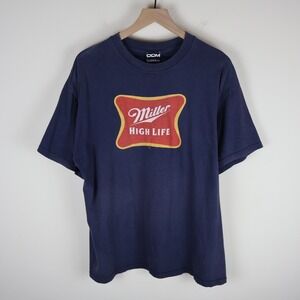Vintage Y2K Miller High Life Beer Promo Shirt Navy XL 22.5x28